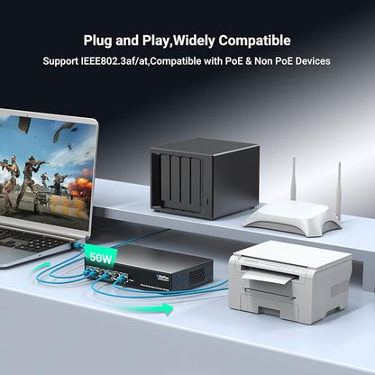 6 Ports 10Gb Unmanaged PoE Ethernet Switch - Image 5