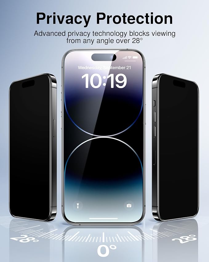 SMARTDEVIL 2 Pack for iPhone 14 Pro Privacy Screen Protector, Military Grade - Image 3
