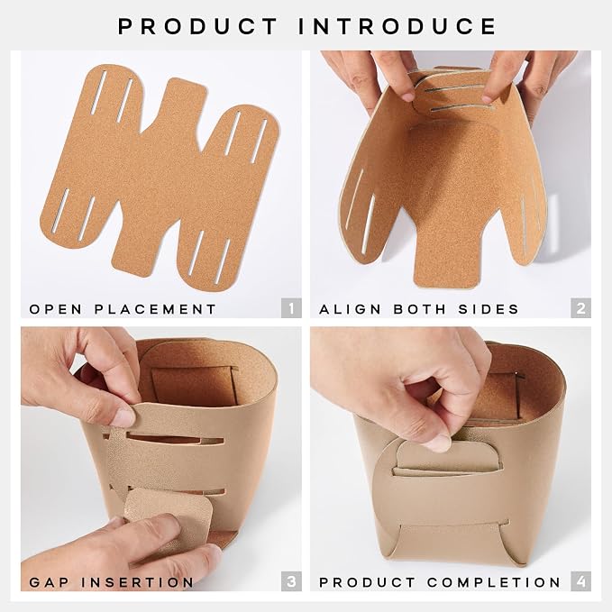 HOMIEAZICOZI 2-Pack Cork Leather Desk Accessories Storage - Image 6