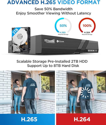 4COVR 4K PoE Security Camera System, 4K 8 Channel H.265 NVR - Image 8