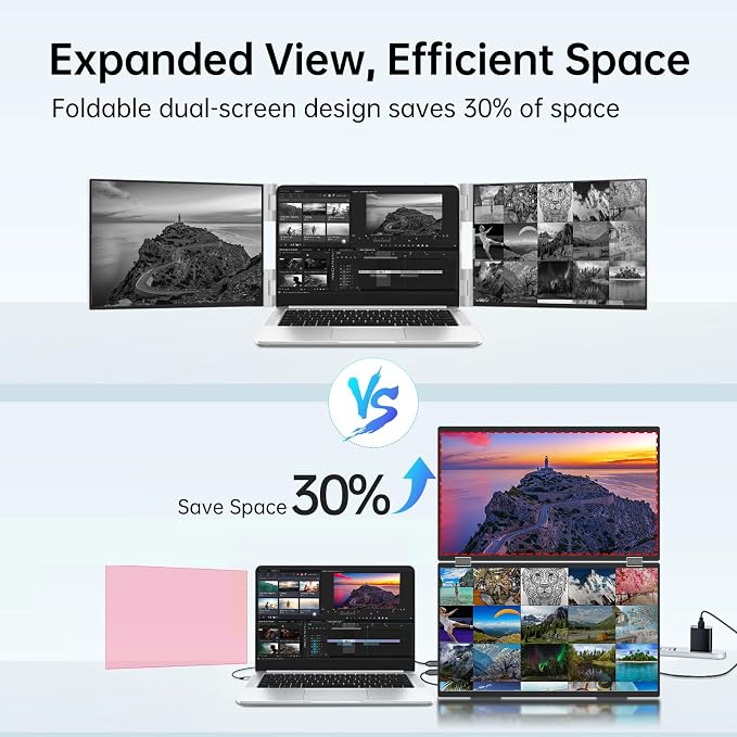 InnoView 18.5" 100Hz Dual Portable Monitor Built-in Speakers 115% sRGB - Image 2