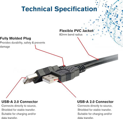 Legrand - C2G USB A to A Cable, 3.3 Foot Data Transfer Cable, C2G 28105 - Image 4