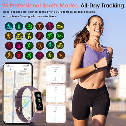 Fitness Tracker, 24/7 Heart Rate Blood Oxygen Blood Pressure Body Temp Monitor - Image 4