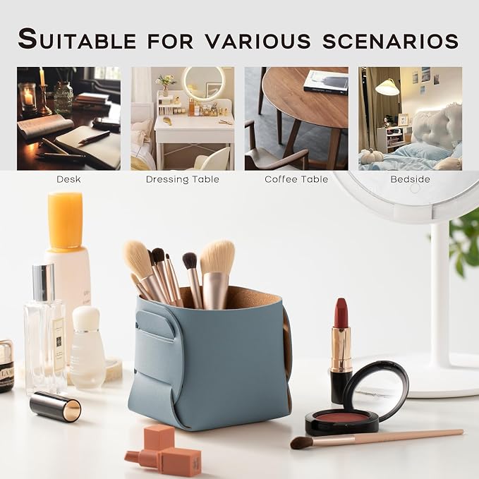HOMIEAZICOZI 2-Pack Cork Leather Desk Accessories Storage - Image 5