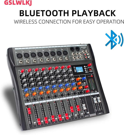 8 Channel Professional Digital Mixer Sound Board Console Bluetooth Live Studio - Image 3