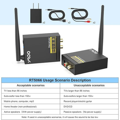 YMOO 2.4Ghz Wireless Audio Transmitter Receiver, 192kHz/24bit HiFi Audio - Image 9