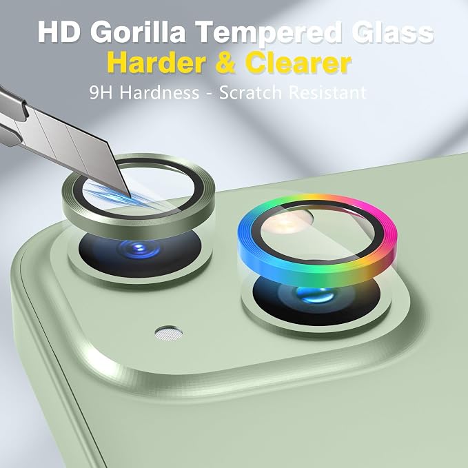 AGVEE 3+3 6 Pack for iPhone 15 6.1" / 15 Plus 6.7" Camera Lens Cover Protector - Image 6