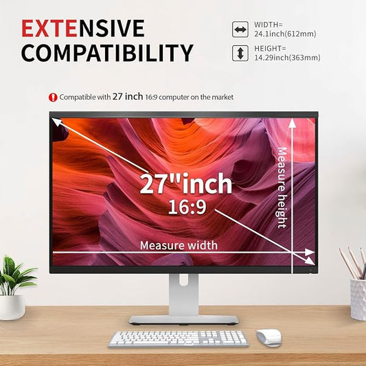 Magnetic 27 Inch Computer Privacy Screen Filter, Hanging Computer Screen - Image 2