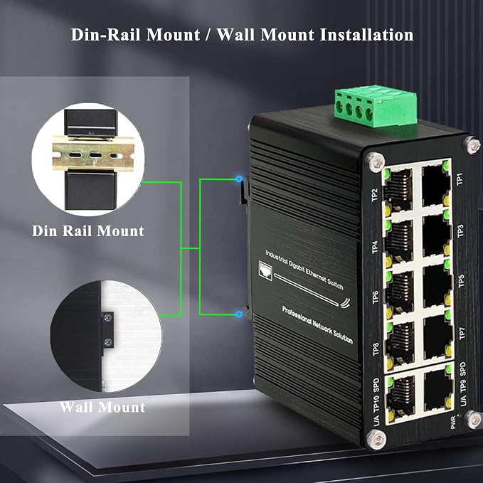 10-Port Gigabit Ethernet Switch, Industrial Design - Image 4