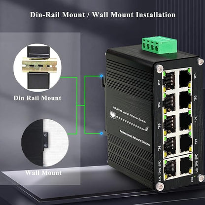 10-Port Gigabit Ethernet Switch, Industrial Design - Image 4