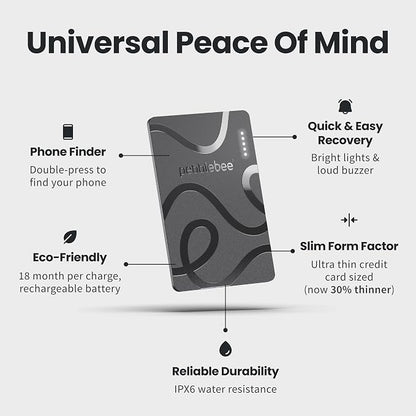 Pebblebee Card 5 | Rechargeable Bluetooth Wallet Tracker Card | Thin - Image 3