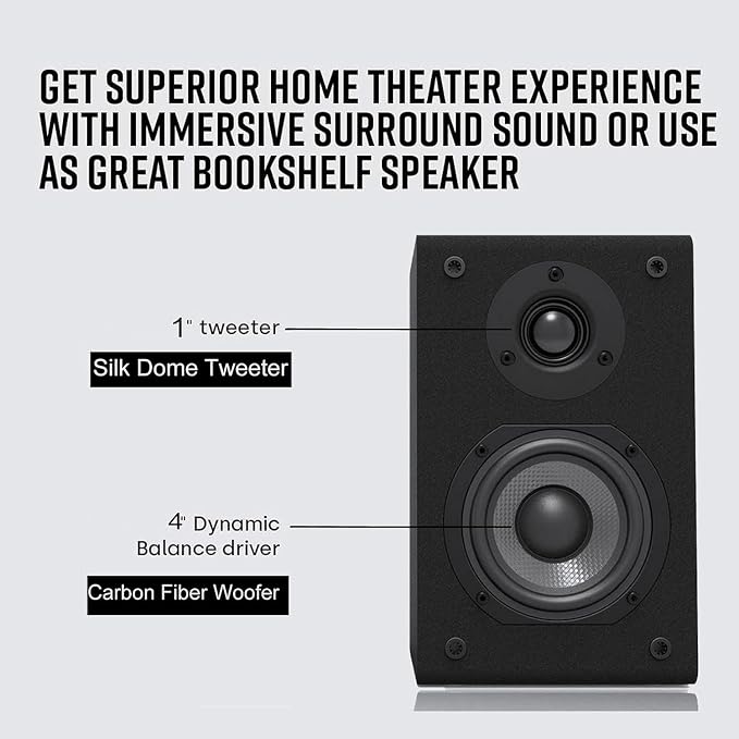 LONPOO Passive Bookshelf Speakers, 75W x 2 Classic Wooden Near Field Monitors - Image 3