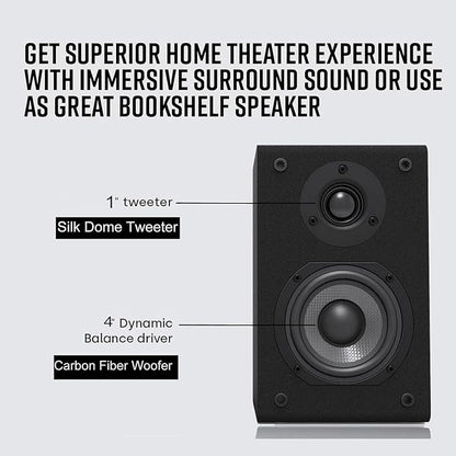 LONPOO Passive Bookshelf Speakers, 75W x 2 Classic Wooden Near Field Monitors - Image 3