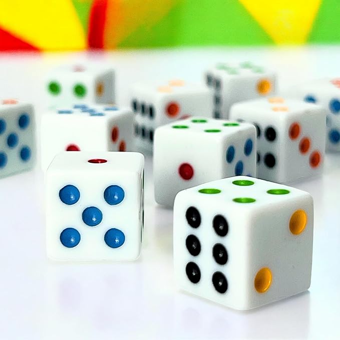 Luck Lab 10 Piece D6 Multicolor Pip Dice Pack - Image 4