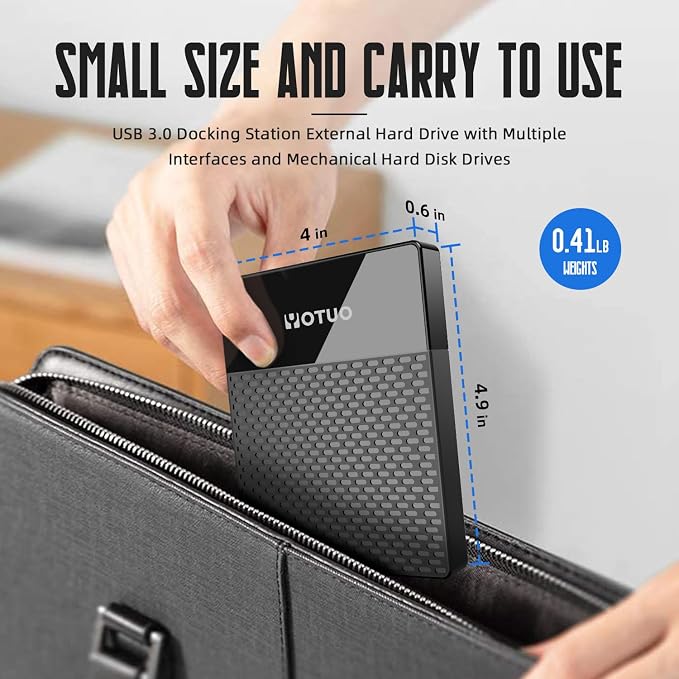 1TB External Hard Drive, USB C Multiport Hub HDD 7-in-1, USB 3.0, SD/TF Card - Image 6