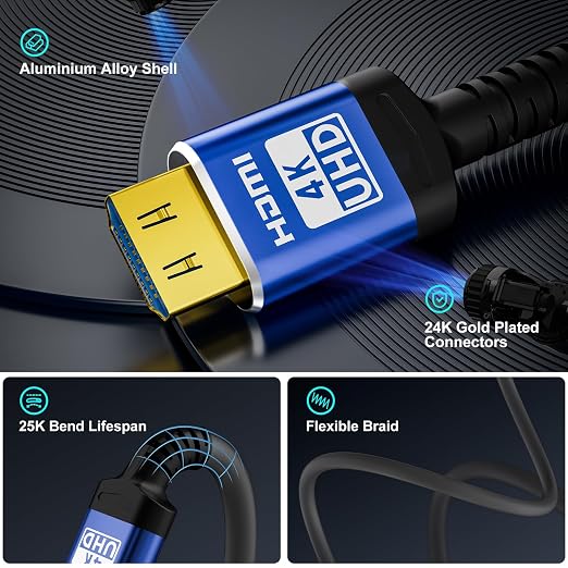 18Gbps hdmi Cables 3ft with Gripping Connectors, 4k Ultra high Speed Ethernet - Image 5