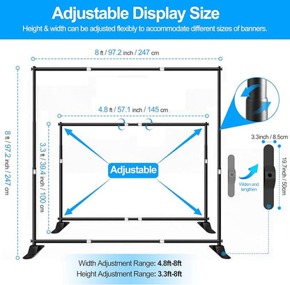 FUDESY 8x8 ft Backdrop Banner Stand, Heavy Duty Adjustable Background Stand Kit - Image 2