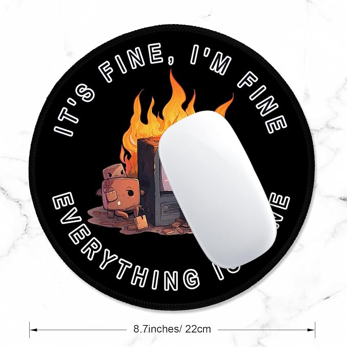 ITNRSIIET Round Mouse Pad with Stitched Edge Premium-Textured Waterproof - Image 2