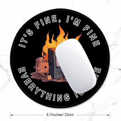 ITNRSIIET Round Mouse Pad with Stitched Edge Premium-Textured Waterproof - Image 2
