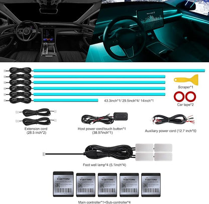 RGB Acrylic Interior Car LED Strip Light - Image 3