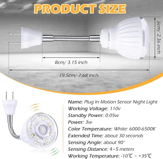 Yahenda 3 Pack Motion Activated LED Night Light Plug in Smart Dusk Dawn Sensor - Image 2