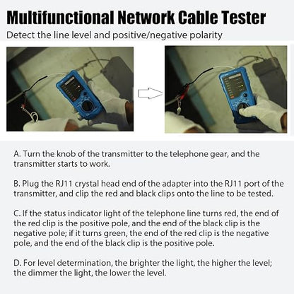 Network Cable Tester, Cat5 Cat6 Ethernet LAN Network Wire Tracer - Image 4