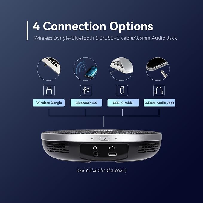 TONGVEO 4K Conference Room Camera System, AI Auto-Tracking PTZ Camera 5X - Image 6