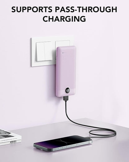 VRURC Portable Charger Built-in Cables and AC Wall Plug, USB C Power Bank - Image 2