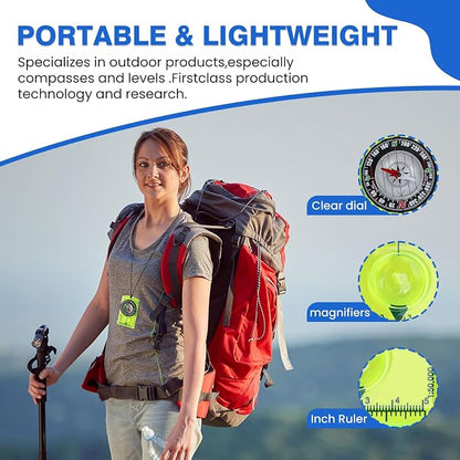 Outdoor Compass with Adjustable Declination, Navigation and Survival. - Image 4