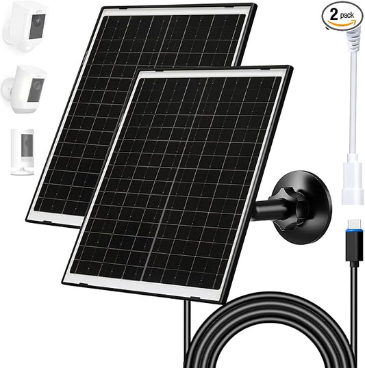 FUTUREZEN 10W Solar Panel for Ring Camera, DC 3.5×1.35mm & USB-C Solar Charger by Unknown