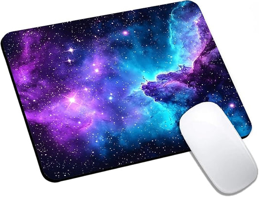 Mouse Pad, Cute Purple Nebula Galaxy Mouse Pads by HUOCAIREN