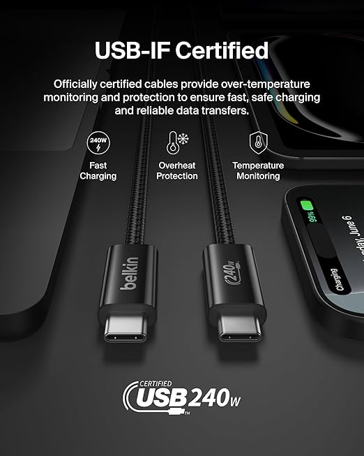 Belkin USB C to USB C Cable ​2-Pack, 240W - Image 4