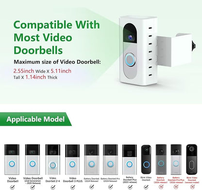 QIBOX Anti-Theft Video Doorbell Mount Compatible - Image 2