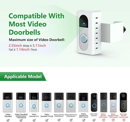 QIBOX Anti-Theft Video Doorbell Mount Compatible - Image 2