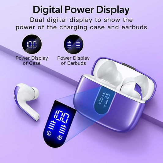 TAGRY Bluetooth Headphones True Wireless Earbuds 60H Playback LED Power Display - Image 2