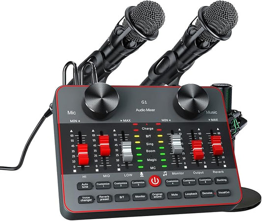 Podcast Equipment Bundle for 2 Mic Tiktok Video Content Creator Kit, Audio by neculogy