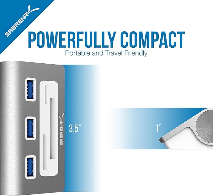 SABRENT Premium 3 Port Aluminum USB 3.0 Hub - Image 7