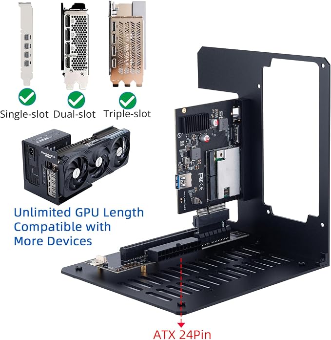 eGPU Enclosure Thunderbolt 3/4 USB4 40Gbps PD 85W Charging External GPU Dock - Image 4