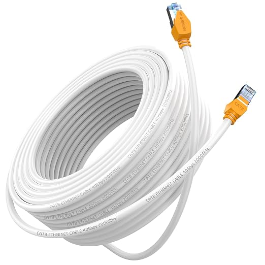Cat 8 Ethernet Cable 40 ft, 40Gbps High Speed Gaming Network Cable 2000MHz by MUKSIRON