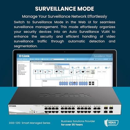D-Link 28-Port Gigabit Smart Managed Switch | 24 GbE + 4 SFP Combo Ports | L2+ - Image 6