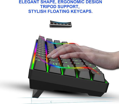 Snpurdiri 60% Wireless Gaming Keyboard and Mouse Combo, LED Backlit - Image 4
