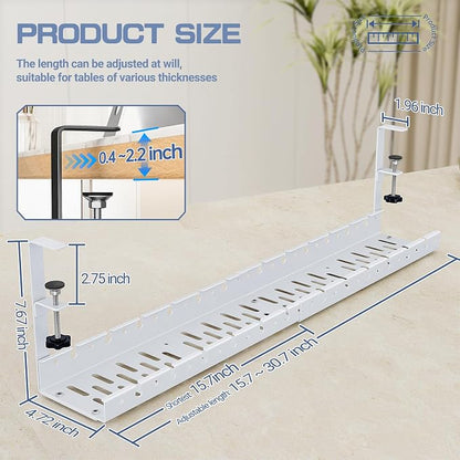 Shikha Under Desk Cable Tray, 15.7"-30.7" Retractable Under Desk Cable - Image 3