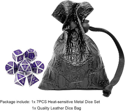 Haxtec Color Changing ByTemperature Metal DND Dice Set Polyhedral D&D Dice - Image 3