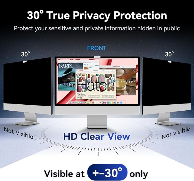 Privacy Screen for iMac 27 Inch Studio Display Desktop Computer Monitor - Image 3