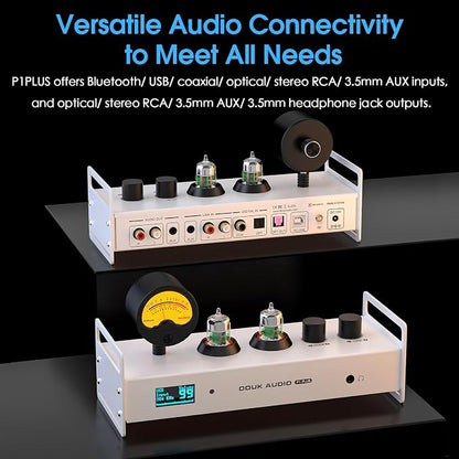 Douk Audio 2 Channel Bluetooth Vacuum Tube Preamp, Hi-Fi Headphone Amp - Image 3