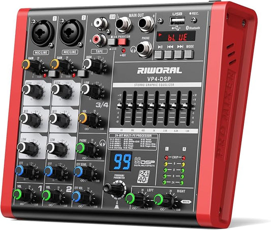 4 Channel Audio Interface DJ Mixer by RiworalAudio