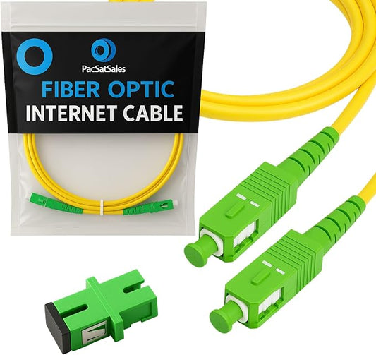 Fiber Optic Internet Cable - 100ft / 30M SC/APC to SC/APC Single Mode Fiber by PacSatSales++-+Premium+Fiber