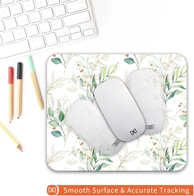 Square Mouse Pad Pretty Leaves, Personalized Premium-Textured Custom Mouse Mat - Image 4