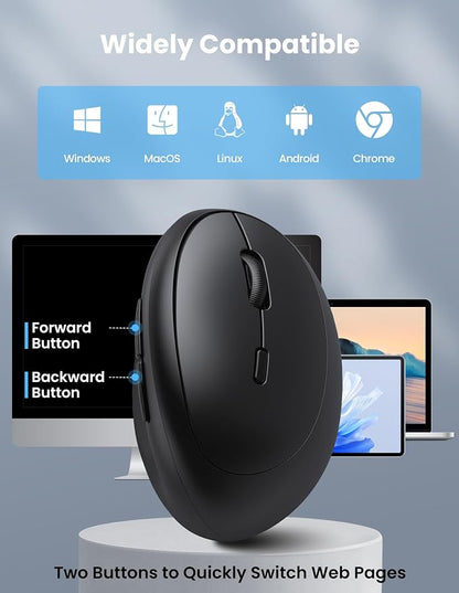 TECKNET Ergonomic Mouse, Rechargeable Battery, Quiet Clicks, 4800 DPI Adjustable - Image 6