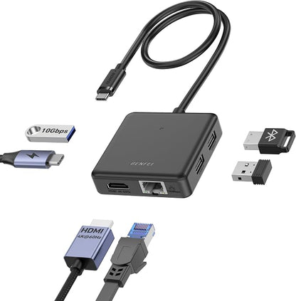 BENFEI USB C HUB 6in1 with HDMI, 100Mbps Ethernet, 100W Power Delivery by BENFEI